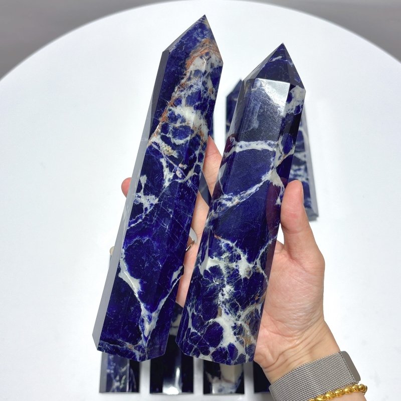 9 Pieces High Quality Sodalite Tower Points - Wholesale Crystals