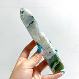 9 Pieces Large Druzy Moss Agate Point - Wholesale Crystals