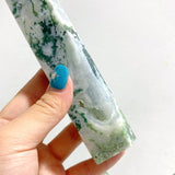 9 Pieces Large Druzy Moss Agate Point - Wholesale Crystals