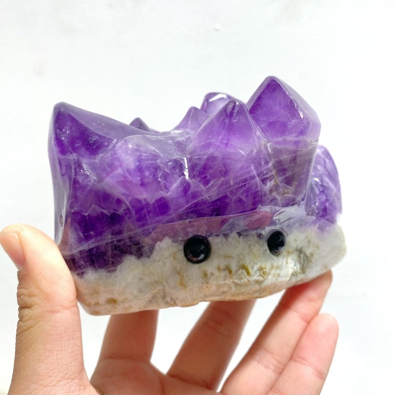 9 Pieces Polished Amethyst Teeth Cluster Groot Carving - Wholesale Crystals