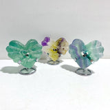 9 Pieces Rainbow Fluorite Heart With Stand - Wholesale Crystals