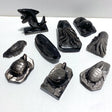 9 Pieces Silver Sheen Obsidian Sea Animals Carving - Wholesale Crystals