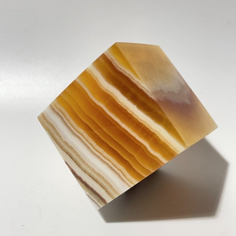 9 Pieces Stripe Yellow Calcite Stand Cube - Wholesale Crystals