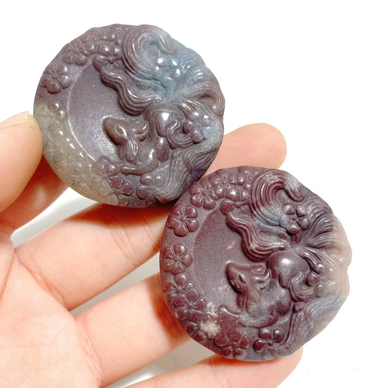 9 Pieces Trolleite Nine - Tailed Fox Crystal Carving Closeout - Wholesale Crystals