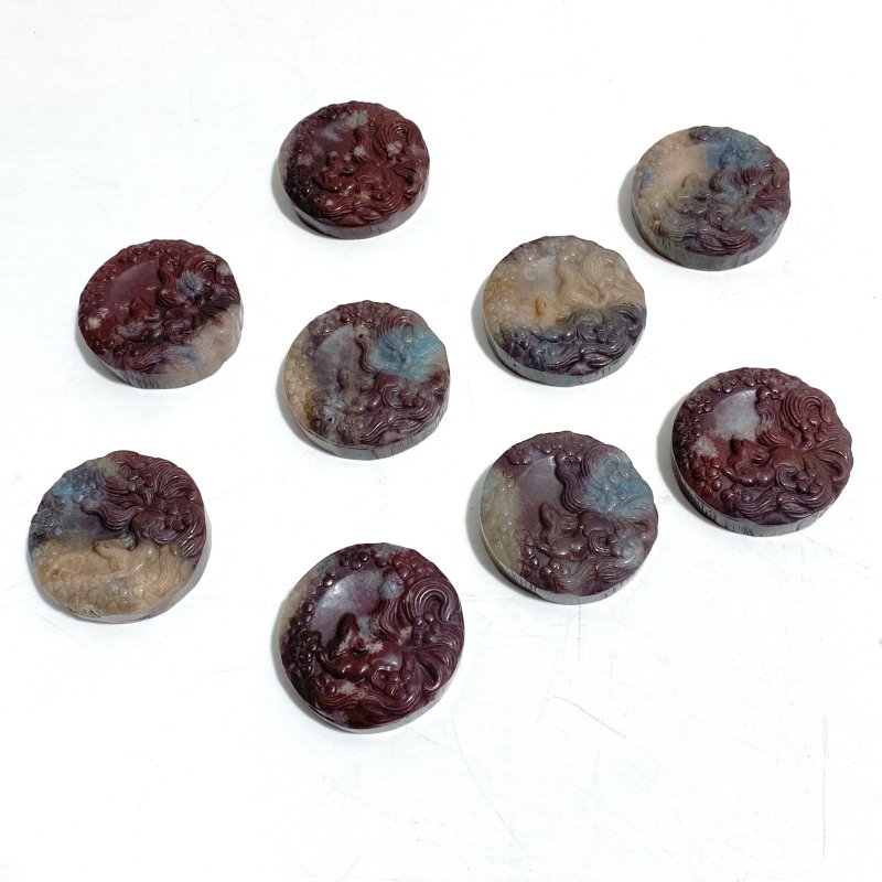 9 Pieces Trolleite Nine - Tailed Fox Crystal Carving Closeout - Wholesale Crystals