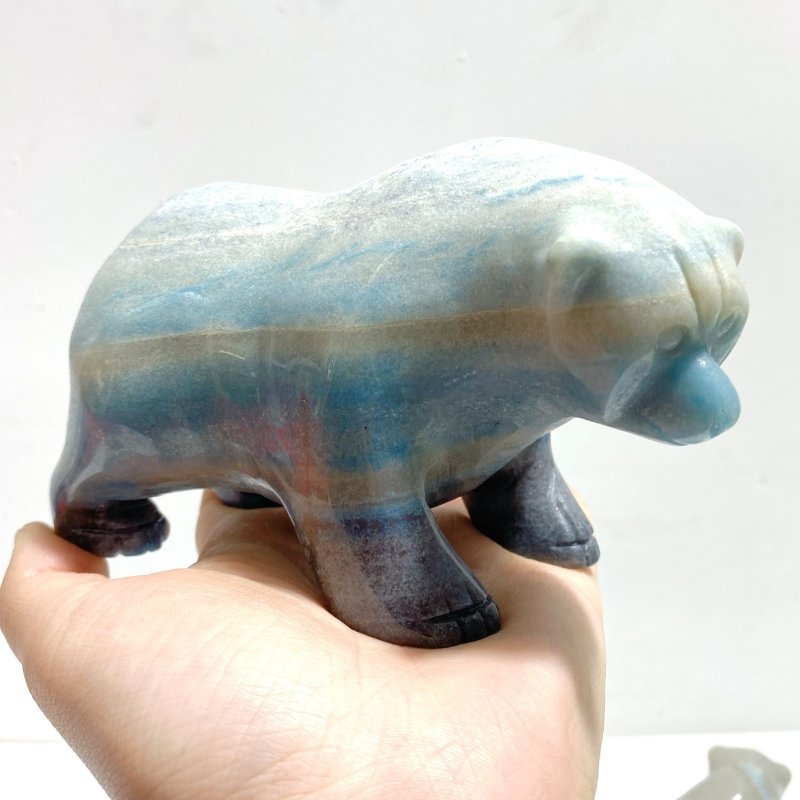 9 Pieces Trolleite Stone Bear Carving - Wholesale Crystals