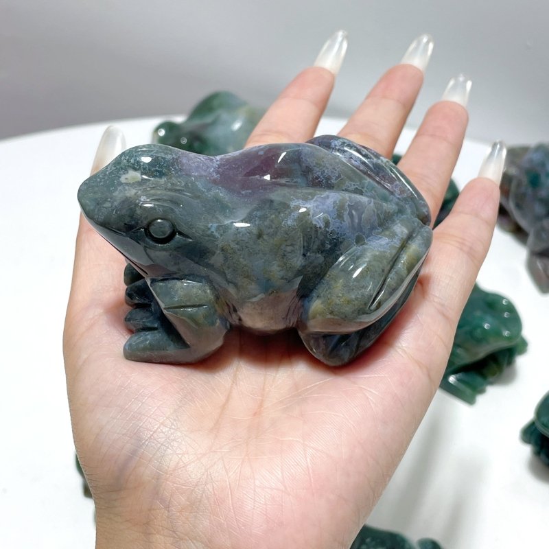 9 Pieces Unique Ocean Jasper Frog Carving - Wholesale Crystals