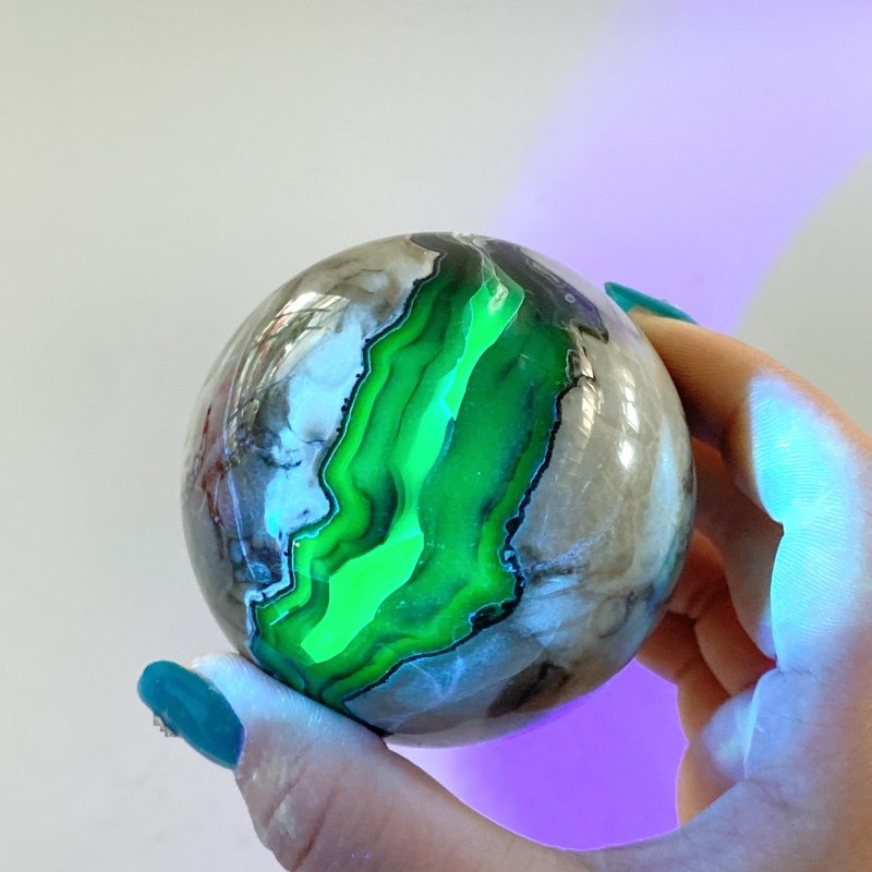 9 Pieces Volcano Agate Spheres Balls(UV - Reactive) - Wholesale Crystals