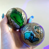 9 Pieces Volcano Agate Spheres Balls(UV - Reactive) - Wholesale Crystals