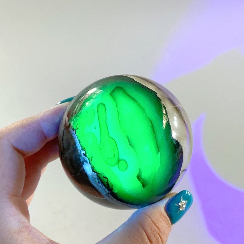 9 Pieces Volcano Agate Spheres Balls(UV - Reactive) - Wholesale Crystals