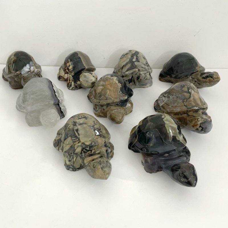 激レア！2012AW STONE  “OLD EFFECT” JKT 9 Pieces Volcano Agate Turtle Carving(UV-Reactive)