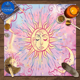 9 Sun Floral & Moon Phase Tarot Tablecloth - Wholesale Crystals