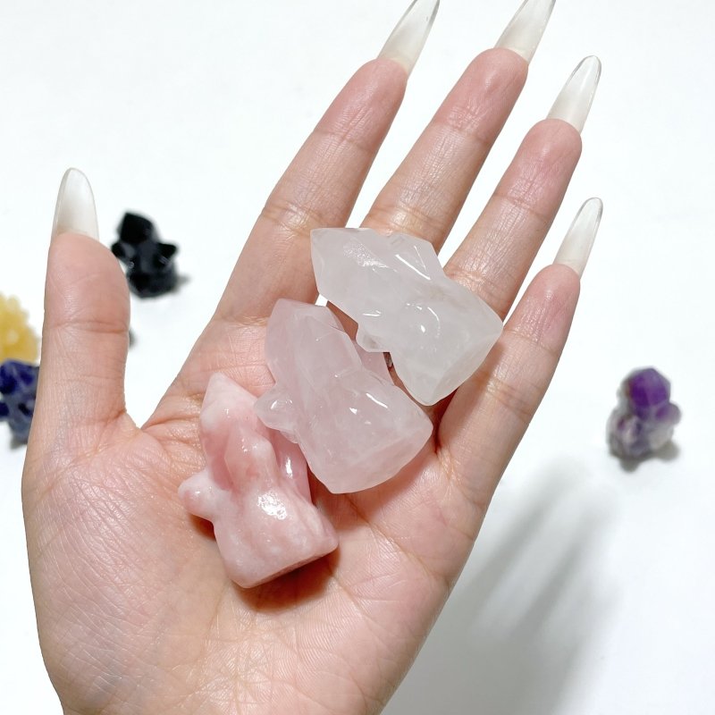 9 Types Crystal Cluster Rocket Shaped Carving Wholesale Pink Opal Obsidian - Wholesale Crystals