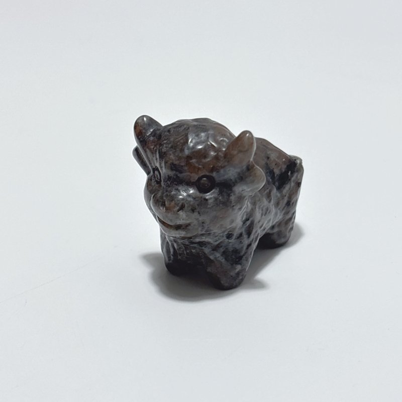 9 Types Cute OX Calf Carving Wholesale Obsidian Pink Opal Green Aventurine - Wholesale Crystals