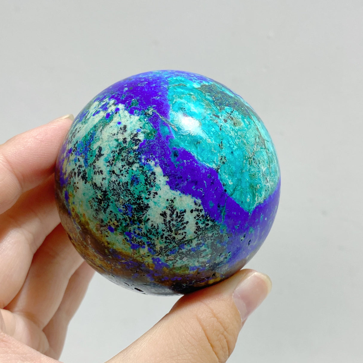 9 Pieces Azurite Mixed Malachite Spheres #1