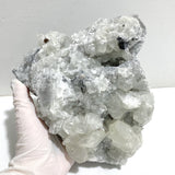 3 Pieces Large Black Clear Quartz Cluster Mixed Calcite Specimen