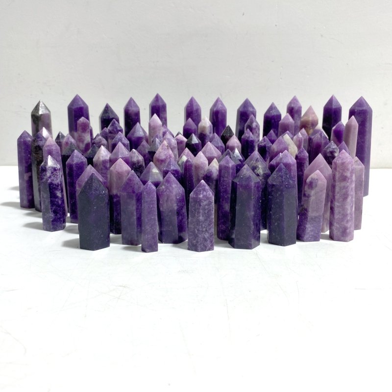 95 Pieces Lepidolite Tower Point - Wholesale Crystals