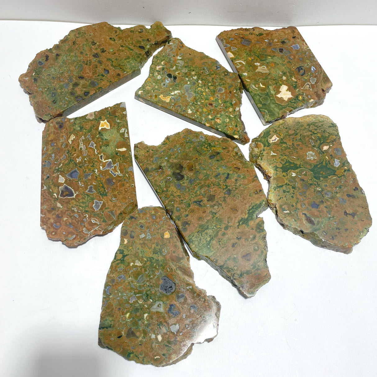 7 Pieces Peacock Eye Rain Forest Jasper Slab