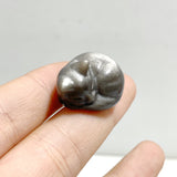 2.4cm Small Silver Sheen Obsidian Sleeping Cat Carving Wholesale