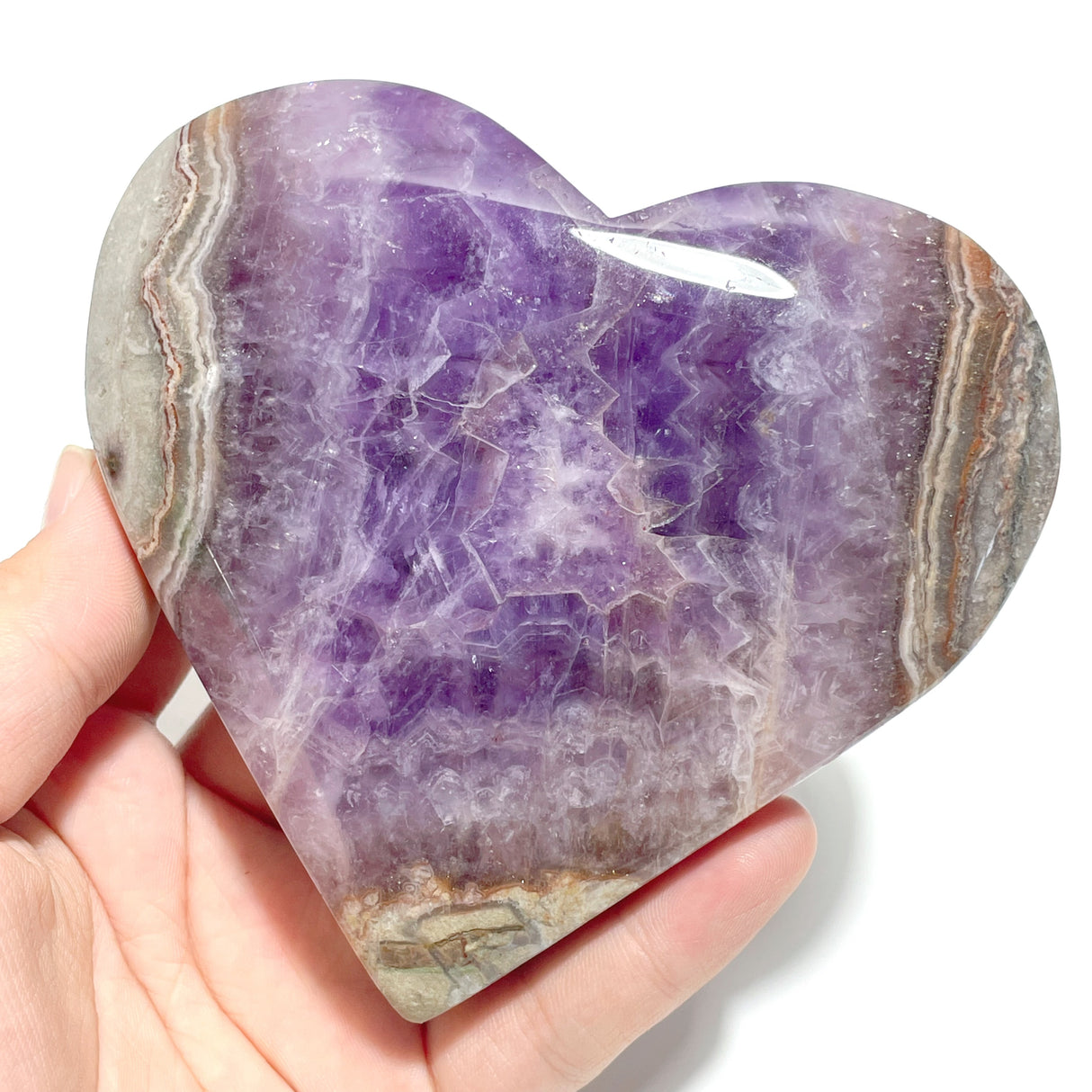 9 Pieces Amethyst Mixed Agate Heart With Stand