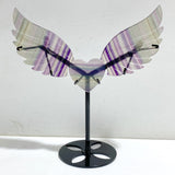 Unique Symmetrical Fluorite Heart Wing Carving With Stand
