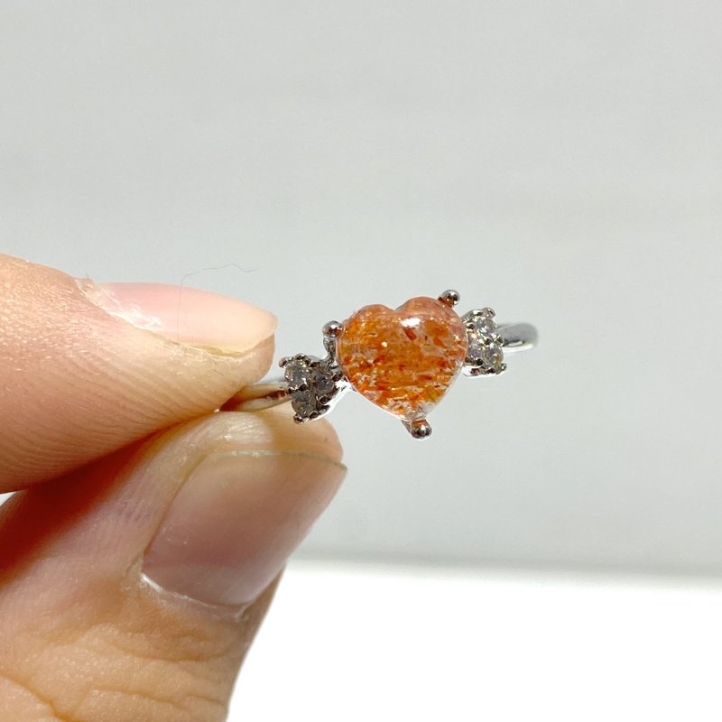 97 Pieces Beautiful Sunstone Heart Shape Ring 1 - Wholesale Crystals