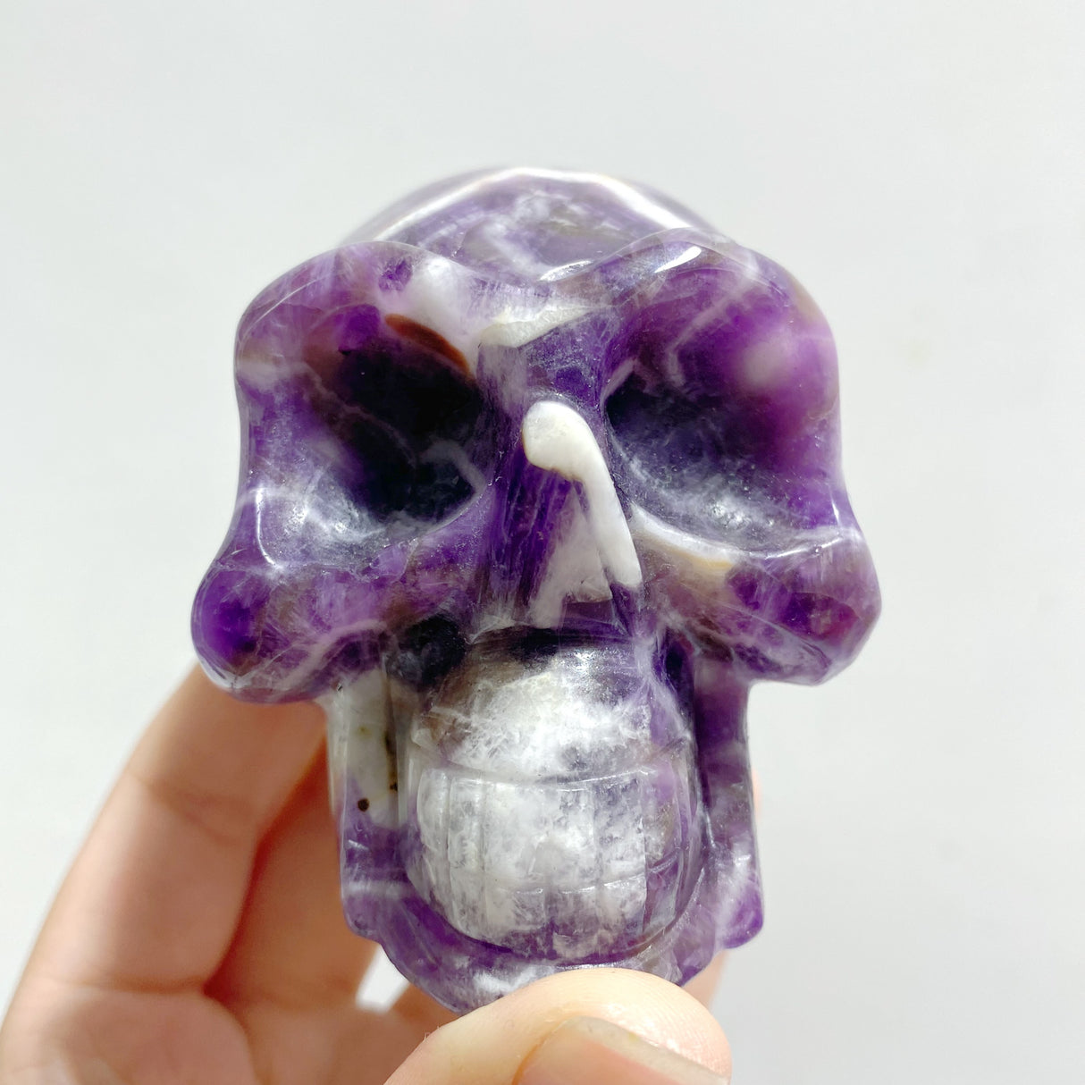 14 Pieces Chevron Amethyst Skull Carving