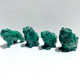 4 Pieces Malachite Lion Carving
