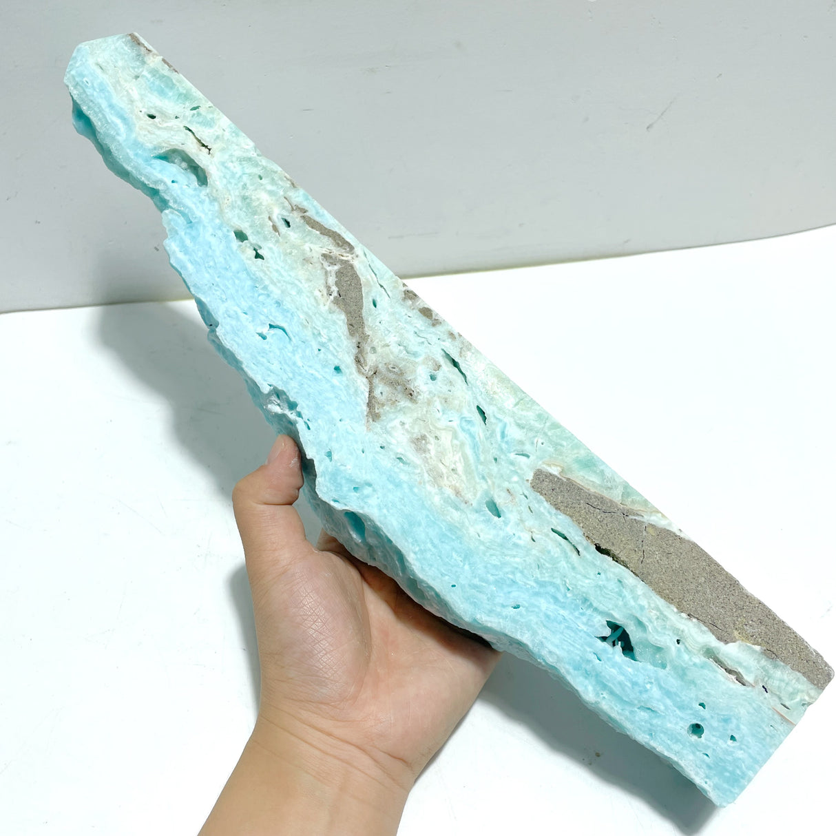 5 Pieces Large Blue Hemimorphite Four-Sided Tower Raw Side
