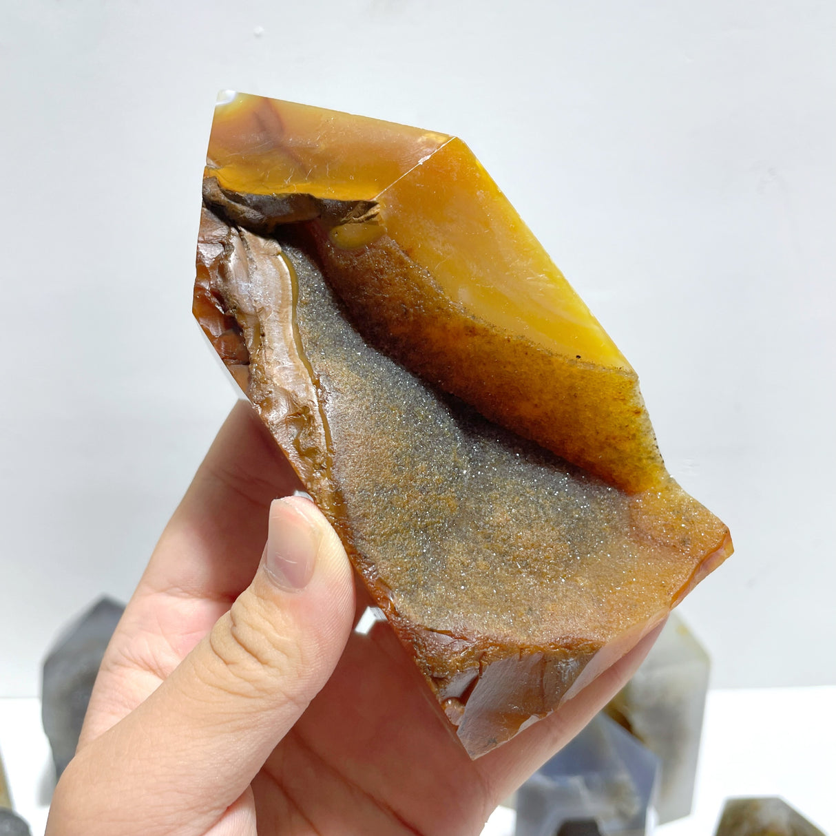 19 Pieces Beautiful Geode Druzy Agate Four-sided Tower Point
