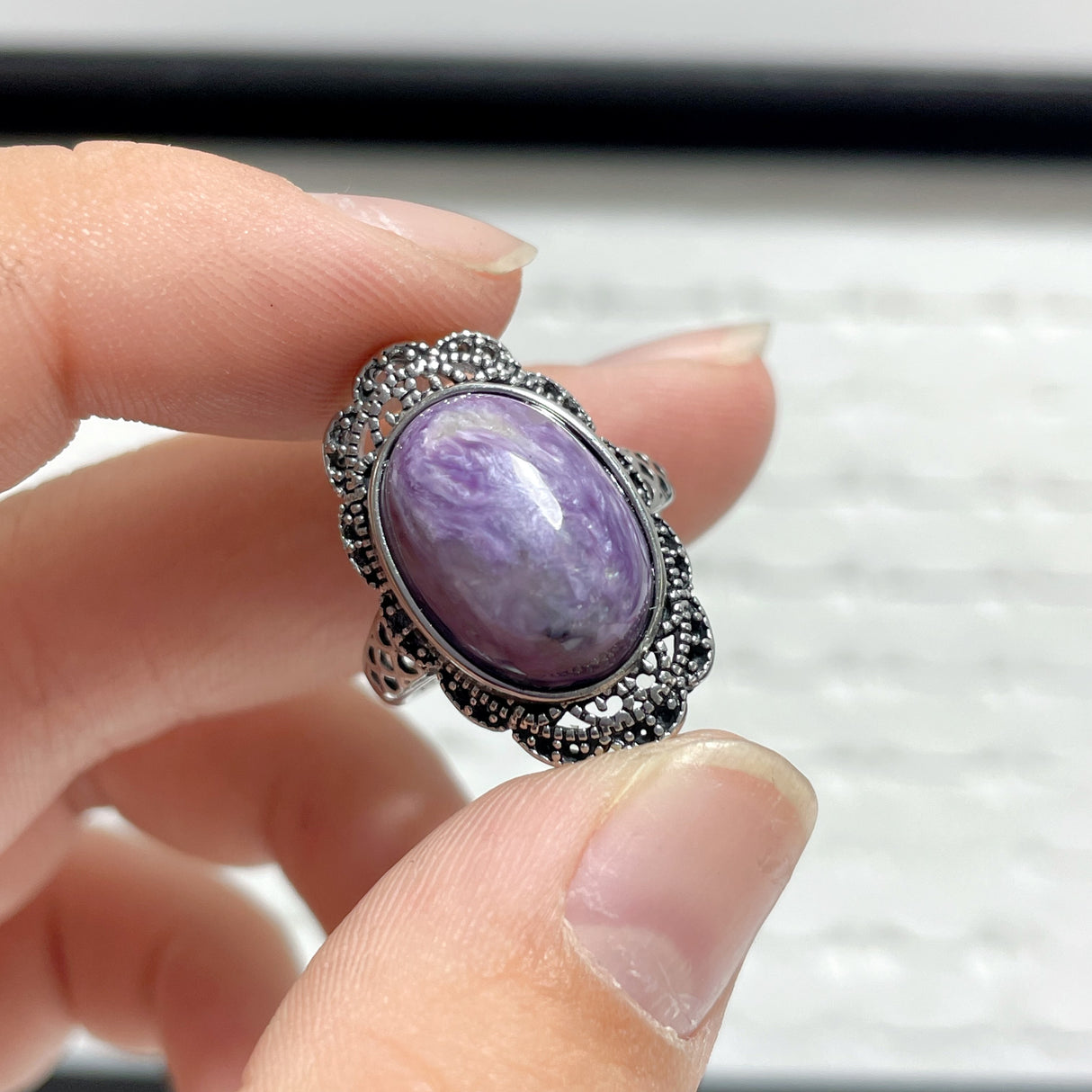28 Pieces Charoite Different Styles Ring #8