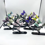 Mixed Materials Butterfly Wing Carving With Deer Stand Wholesale