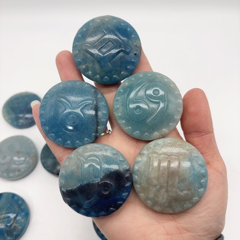 A Set Of Trolleite Twelve Constellations Carving -Wholesale Crystals