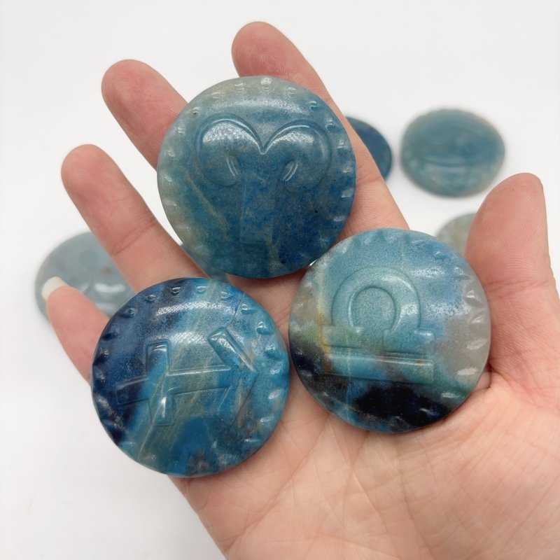 A Set Of Trolleite Twelve Constellations Carving -Wholesale Crystals