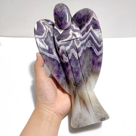 2 Pieces Large Chevron Amethyst Angel Carving