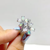 Beautiful Natural Opal Rings Flower Shape Wholesale