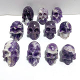 11 Pieces Chevron Amethyst Skull Carving
