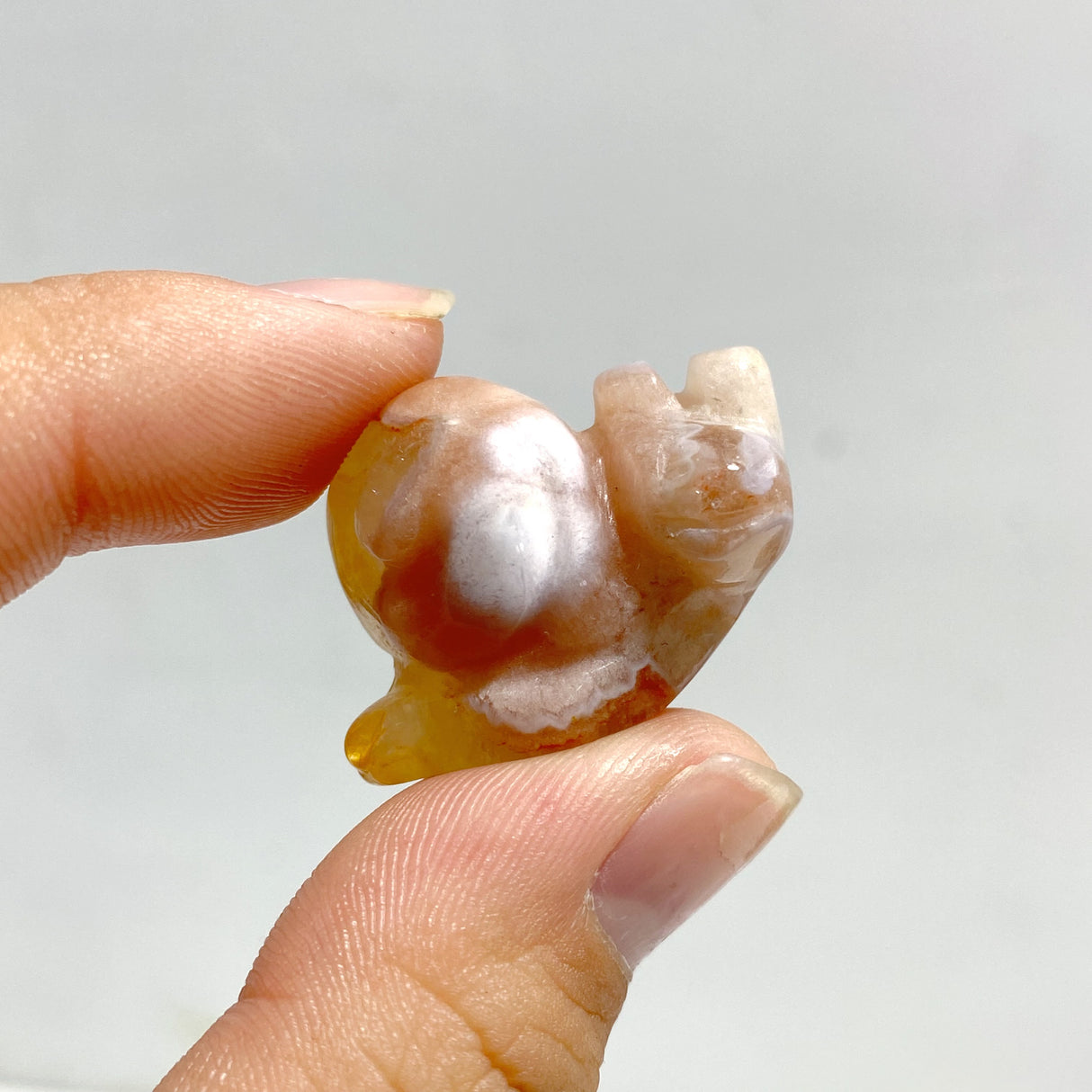 Mini Sakura Flower Agate Snail Carving Wholesale