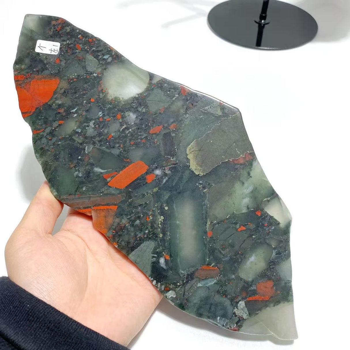 2 Pairs Africa Blood Stone Butterfly Wing Carving With Stand