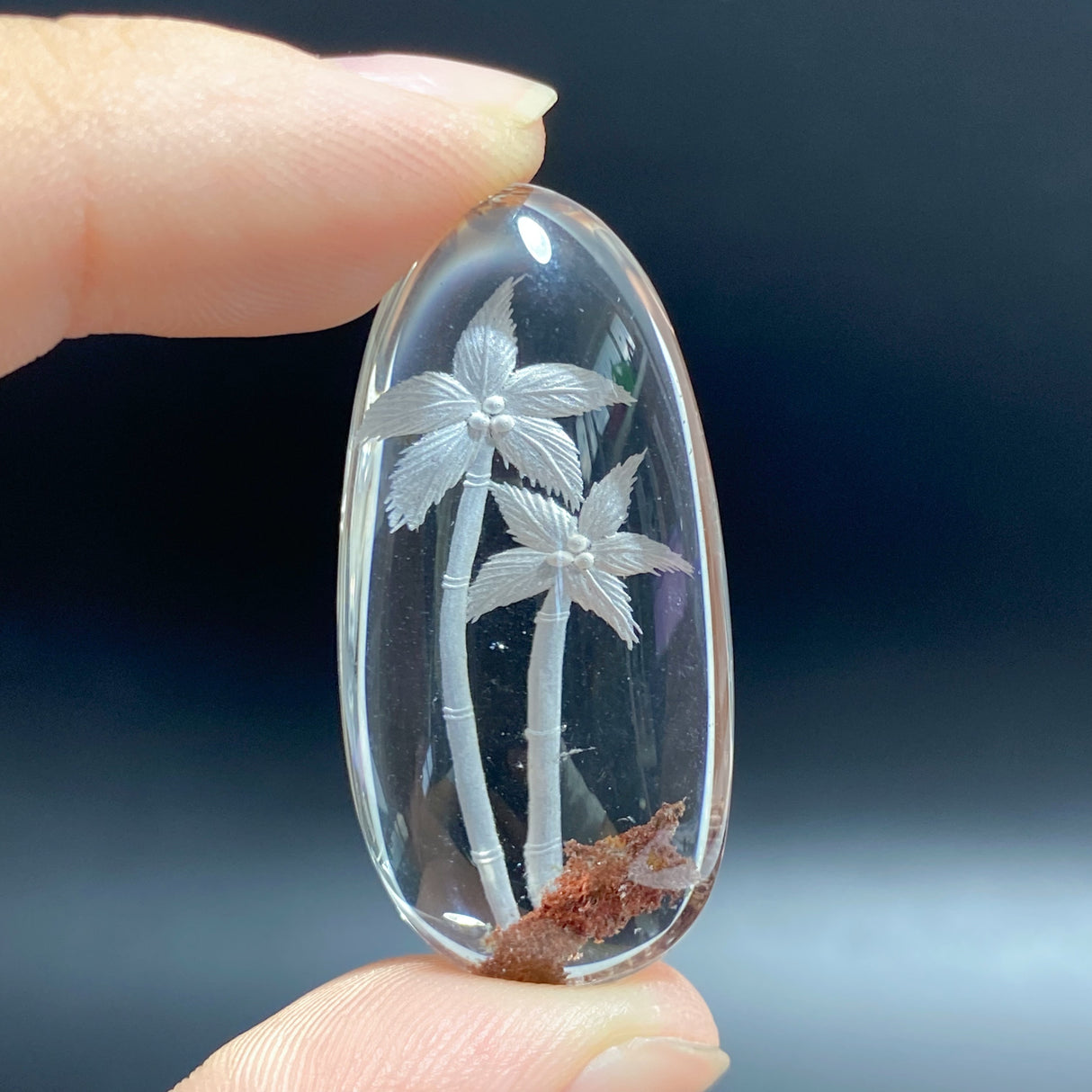 4 Pieces Flower&Tree Garden Quartz Inner Scene Carving