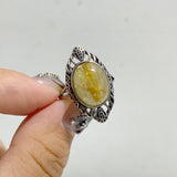 19 Pieces Golden Rutile Quartz Different Styles Rings