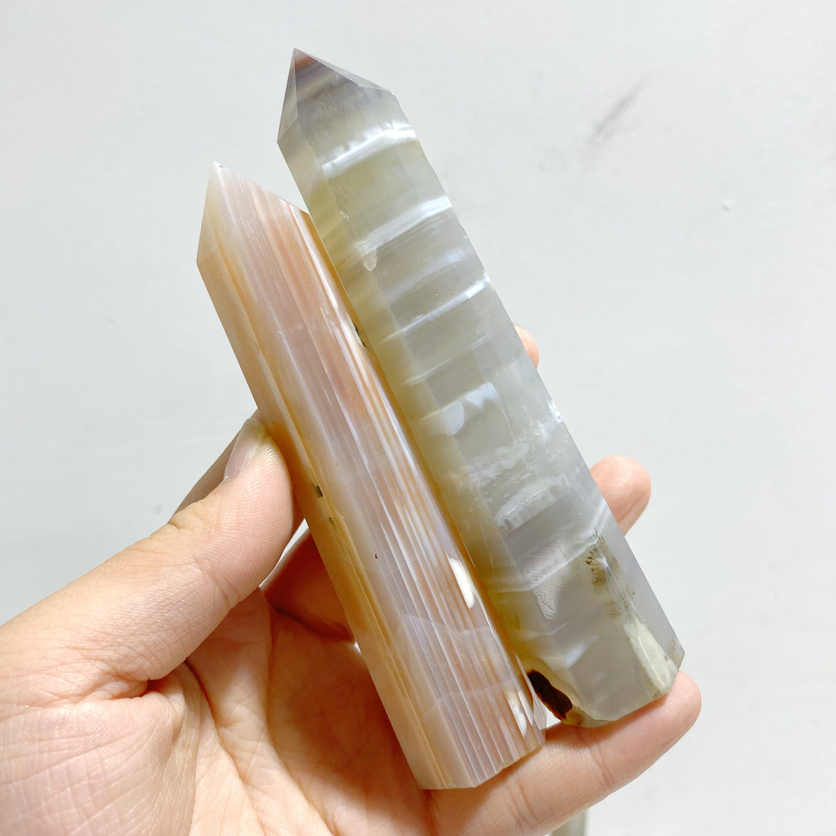 38 Pieces Stripe Agate Tower Points