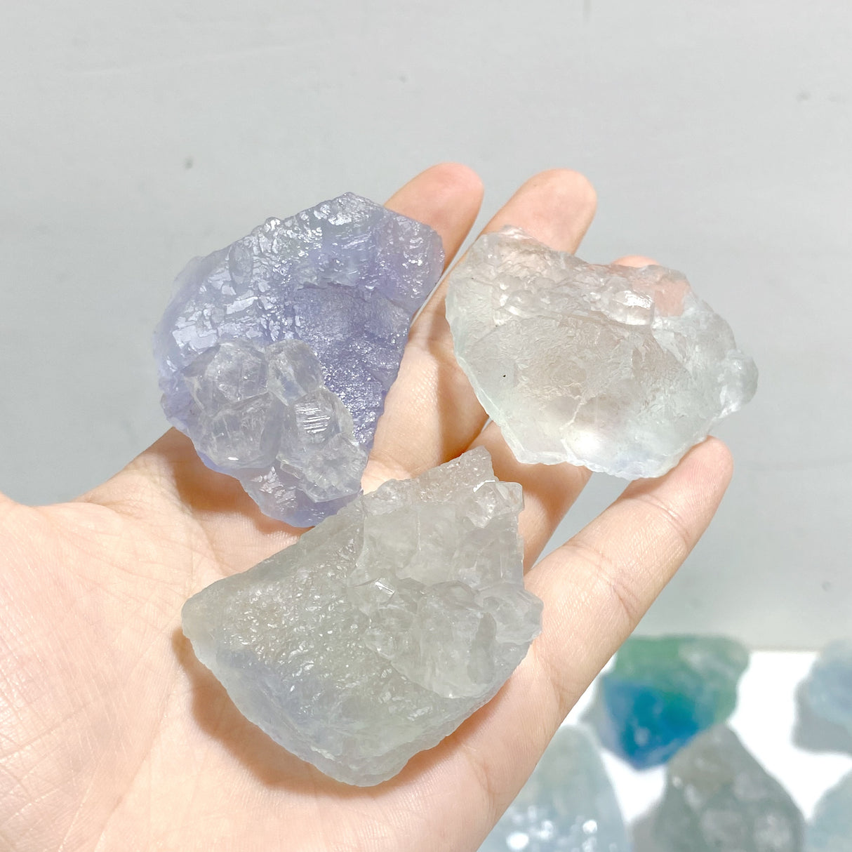 45 Pieces Blue Fluorite Mixed Calcite Raw Stone Specimen