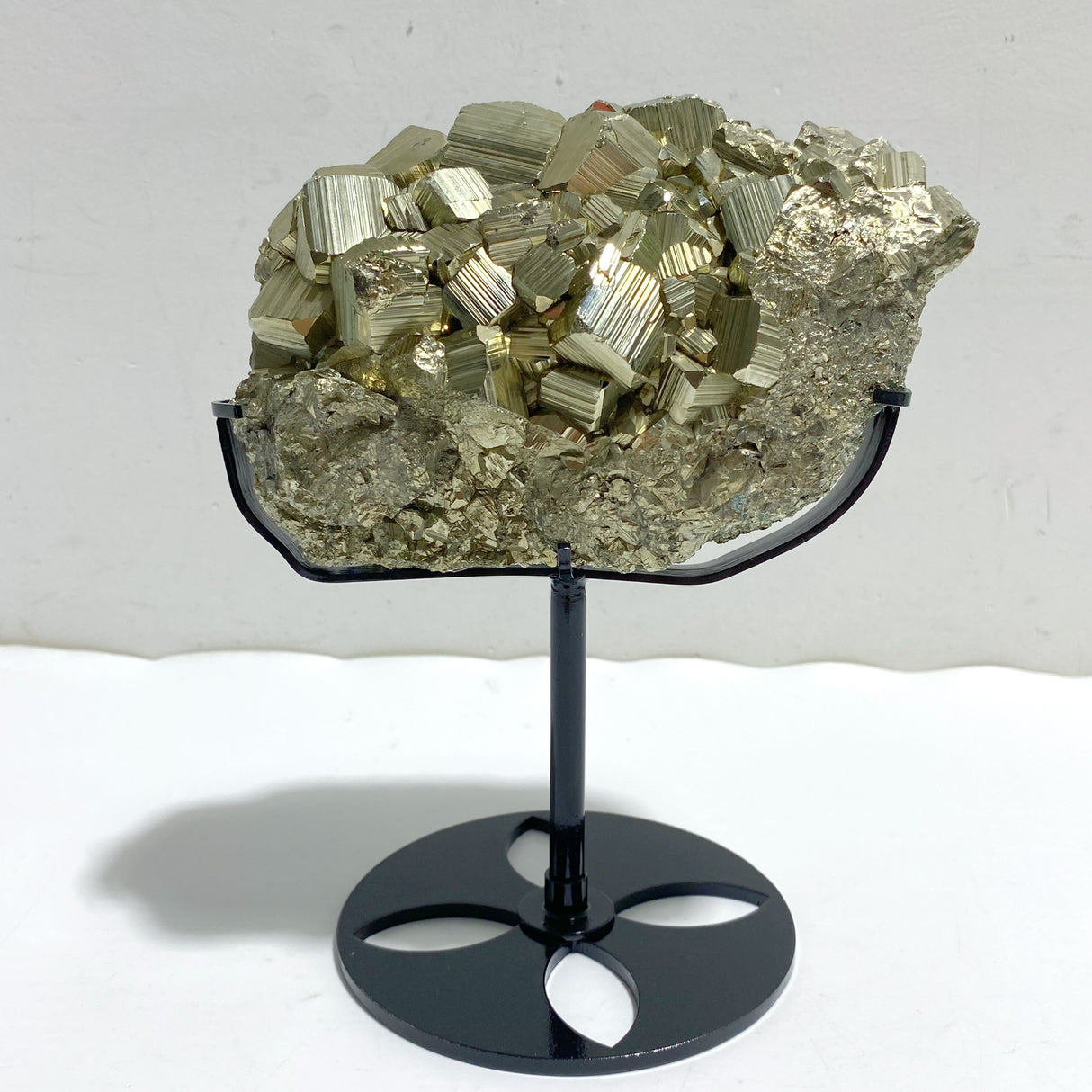 Natural Pyrite Mineral Specimen With Stand #A1