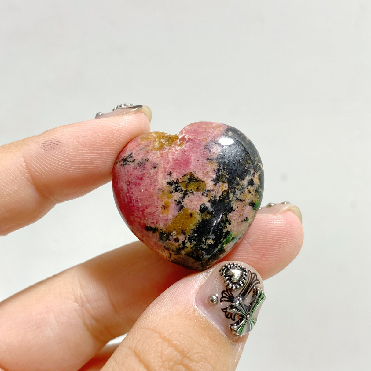 3CM Beautiful Rhodonite Heart Wholesale