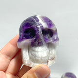 11 Pieces Chevron Amethyst Skull Carving