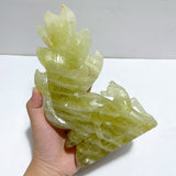 Unique Citrine Nine-tailed Fox Carving