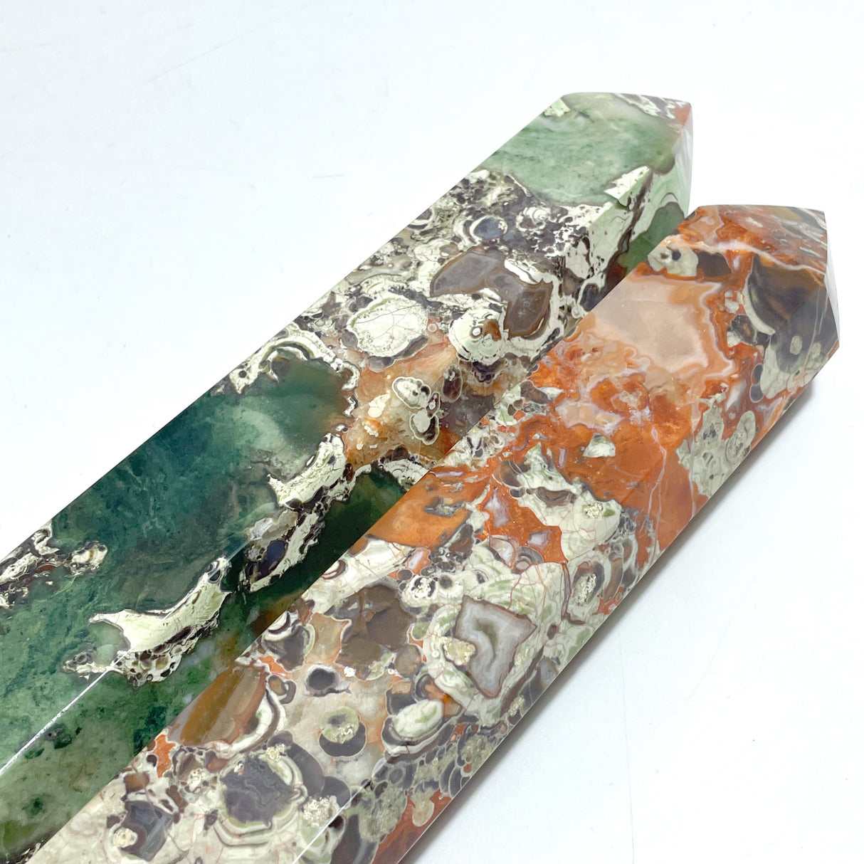 3 Pieces Tall China Agate Tower Point