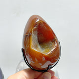 5 Pieces Geode Druzy Eggs Carving With Stand