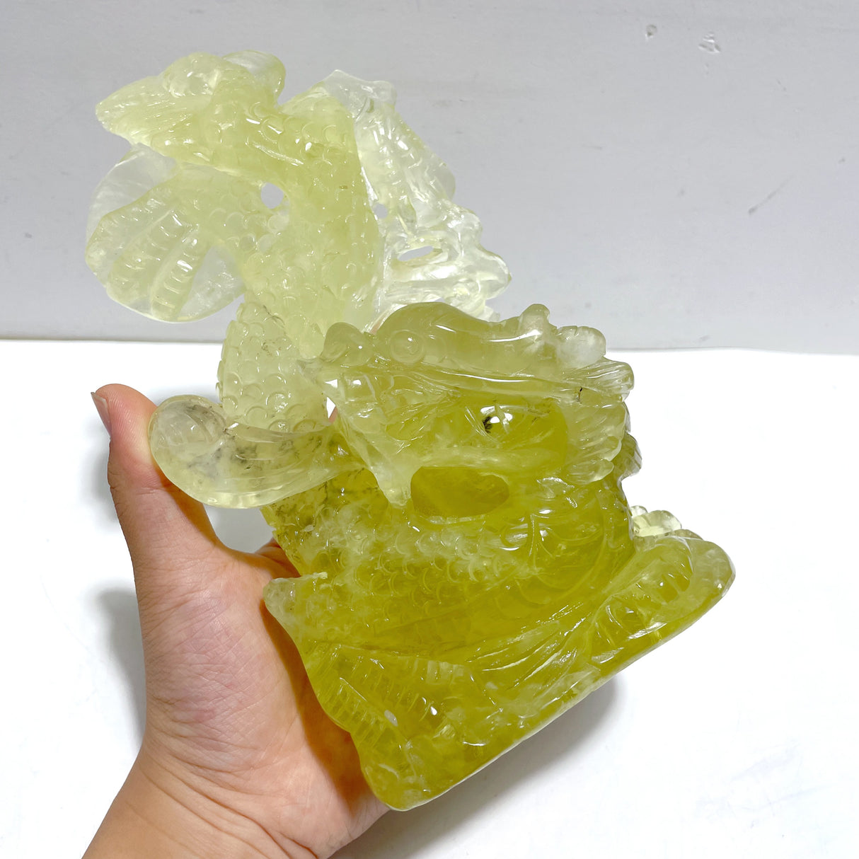 Beautiful Citrine Dragon Carving